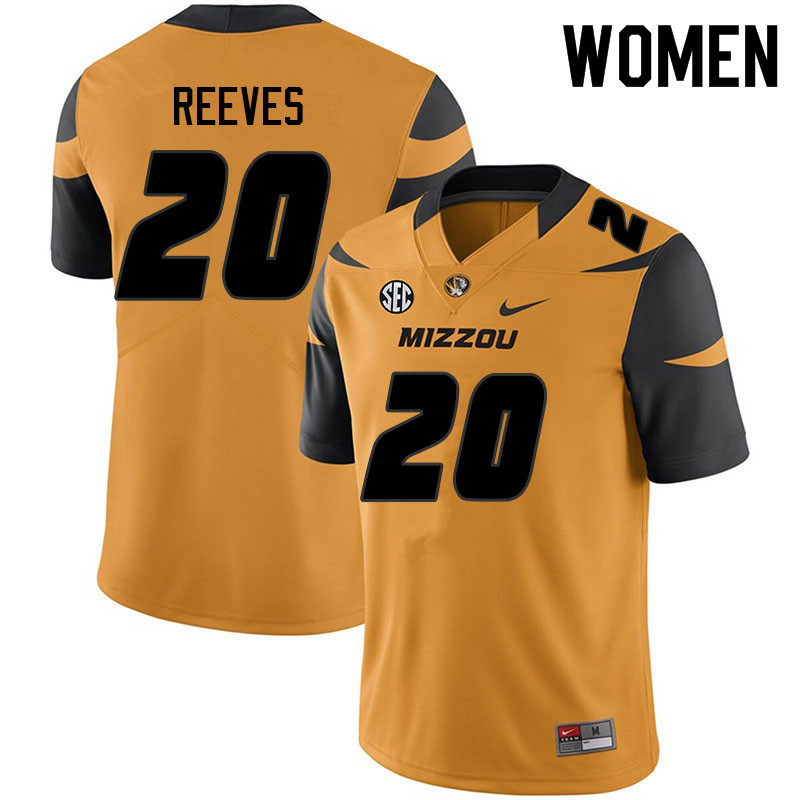 Women #20 Zxaequan Reeves Missouri Tigers College Football Jerseys Sale-Yellow - Click Image to Close